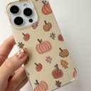 Watercolor Pumpkin Fall Leaves Case Compatible with iPhone 15 Pro, Cute Halloween Vibe Case for iPhone 15 Pro, Trendy Unique Design TPU Bumper Cover Case