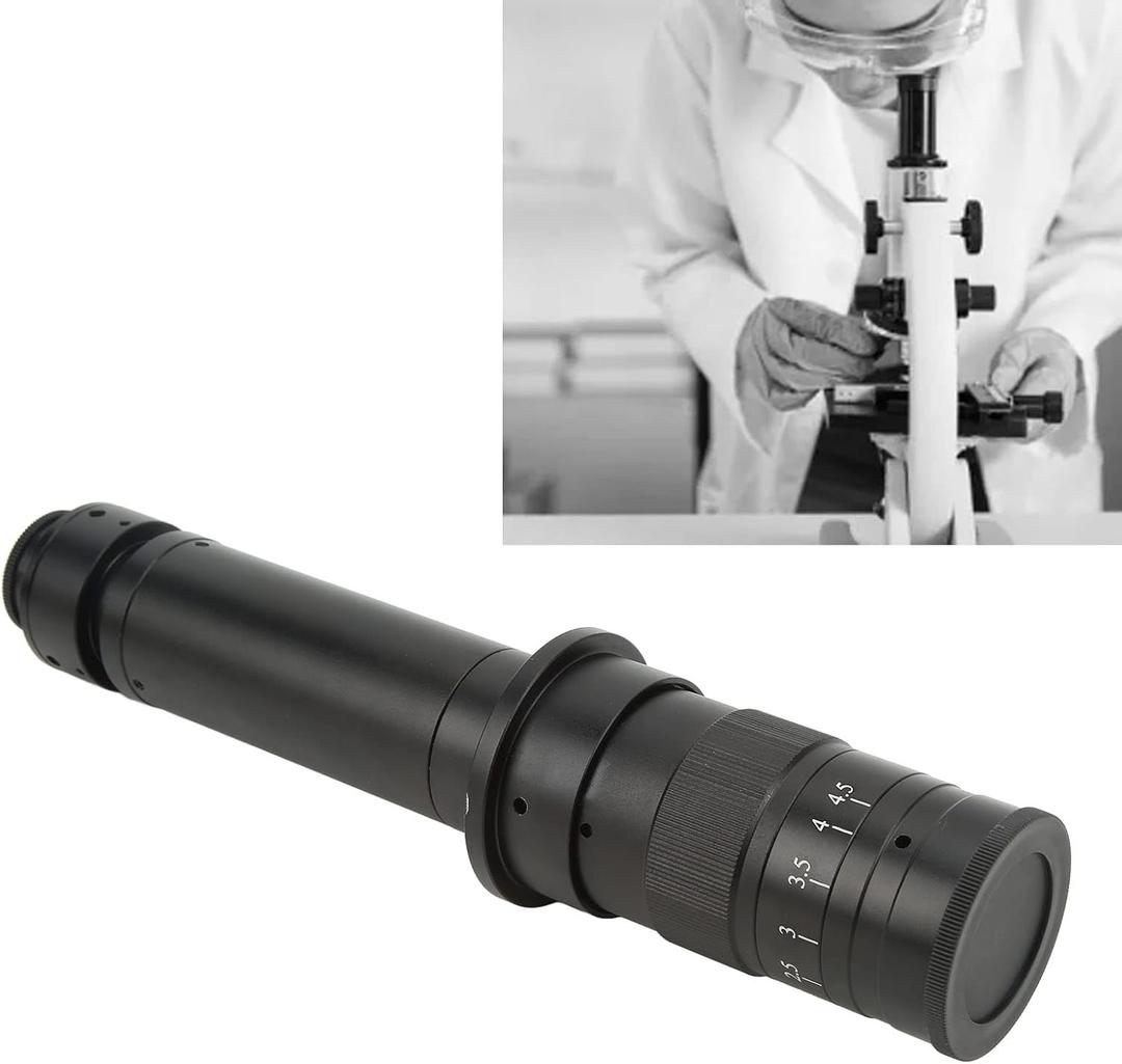 DAUERHAFT Monocular 300X Zoom C Mount Lens Microscope Lens Adapter 1X Eyepiece Lens Adjustable Magnification 0 7X to 4 5X Aluminum Alloy for Industry Microscope Camera