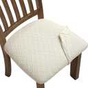 Elastic Chair Cover  Set of 6 Beige Round