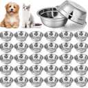 Zhehao 30 Pcs Stainless Steel Dog Bowls Bulk Metal Dog Food and Water Container Replacement Lightweight Pet Bowl for Cage Kennel and Crate(10 oz)