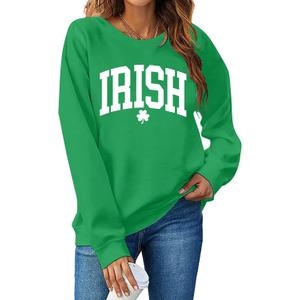 St Patricks Day Sweatshirt Women: St Patricks Day Shirt Cute Here for The Shenanigans Sweatshirts Casual Irish Shirts (L)