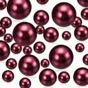400Pcs Burgundy Vase Filler Pearl Beads for Centerpieces Vases, No Hole Faux Polish Pearls for Floating Candle Home Birthday Wedding Party Table Decor8/14/20mm