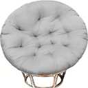 Papasan Chair Cushion, 52 inch Papasan Cushion, Round Leisure Papasan Seat Cushion (Grey) | 52 inch, Thickened, Papasan Cushion Indoor with Ties, Cushion Only