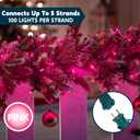 Joiedomi Pink Christmas String Lights,100 Count 21.4FT Fairy Tree Lights Plug in for Indoor Outdoor Xmas Valentines Decor Patio Holiday Theme Party Yard House,Green Wire