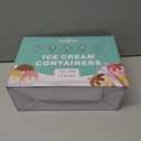 Walfos Ice Cream Containers for Homemade Ice Cream - 1.6 Quart & 8 oz. Set, Bonus Sealing Bands Keeping Silicone Lids Airtight, Reusable Ice Cream Tubs, Stackable Freezer Storage Container - Green