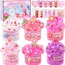 6 Pack Slimes, Pink Slime Kids, Cloud Slime kit for Girls Ages 8-12, Toys for Girls and Boys, for Kids Slime Set Party kit Goodie Bag Stuffers, 4 5 6 7 8 9 10 Year Old Girl Birthday Gift Cute Stuff (Picnic)