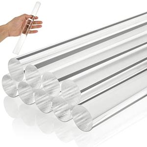16 Packs 12 Inches Acrylic Rods 3/4 Inch Diameter Clear Plastic Dowel Sticks for DIY Crafts Party Decorations