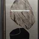 Large Framed Neutral Abstract Wall Art for Living Room, 3 Piece Modern Canvas Prints Paintings Artwork for Walls, Black and Beige Pictures for Living Room Hallway Stair Office Wall Decor 24x36 Inch