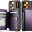 Vinich for iPhone 17 Pro Max Wallet Case with Card Holder, RFID Blocking Credit Slots Kickstand Shockproof Phone Cover Fit for iPhone 17 Pro Max 6.9" Purple