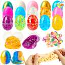 JOYIN 16 Pcs Prefilled Easter Eggs with Crystal, Galaxy, Slime and Confetti Stress Relief for Kids Easter Party Favors Supplies, Eggs Hunt, Basket Stuffers Fillers