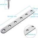 4 Pieces Stainless Steel Straight Brace (6.1 x 0.7 inch156 x 18 mm) Flat Straight Braces, Straight Brackets, 24 Pieces Screws Included