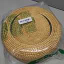 HITOMEN Handmade Rattan Bread Baskets Round Wicker Fruit Serving Storage Bowls, Natural Woven Decorative Kitchen Counter Organizing (Honey Brown) L-11.5"