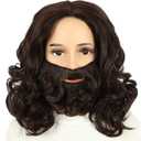 VGbeaty Kids Child with Beard Set Dark Brown Beard Wig Halloween Costume Party Wig