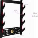 Sword Holder Katana Wall Mount - 4-Tier Tai Chi icon Velvet Padded Katana Holder Samurai Sword Display Rack Wand Lightsabe Wakizashi Sword Stand Display Hanger