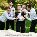 Soulchen Wedding Groomsmen Proposal Football Gifts for Wedding Garter Toss 12 Inch Engraved Footballs with 1 Pump 1 Needles Net Bag for Game Reception Favor