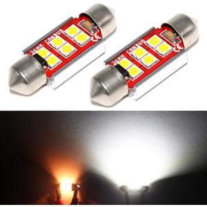 PHINLION 6418 36mm Festoon White LED Bulbs, Super Bright 500 Lumens 3030 6-SMD Canbus C5W 6461 DE3425 DE3423 LED Replacement for Car Interior Map Dome Trunk License Plate Lights, Pack of 2