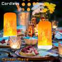 BLUEYE 2Packs Rechargeable Flame Light Bulbs,Remote Control,3 Timer,5V/1A Charging,Flickering Fire Effect,Gravity for Upside Down,Flameless Candles for Halloween Christmas Home Decor,Non-Hardwired