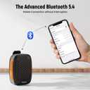 2026 Upgrade Wearable Bluetooth 5.4 Speaker, IPX7 Waterproof Clip-on Wireless Mini Portable Speakers, Built-in Mic, Hands-Free Music/Calls for Work/Cycling/Home/Party/Outdoor(Black)