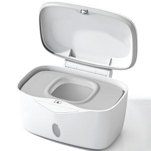 Wipes Dispenser with Weighted Plate, X2 PRO, Seposeve Perfect Pull Baby Wipe Holder, Refillable Wipe Container, Keeps Wipes Fresh, One-Handed Operation. Non-Slip, Easy Open/Close Wipes Case, Grey