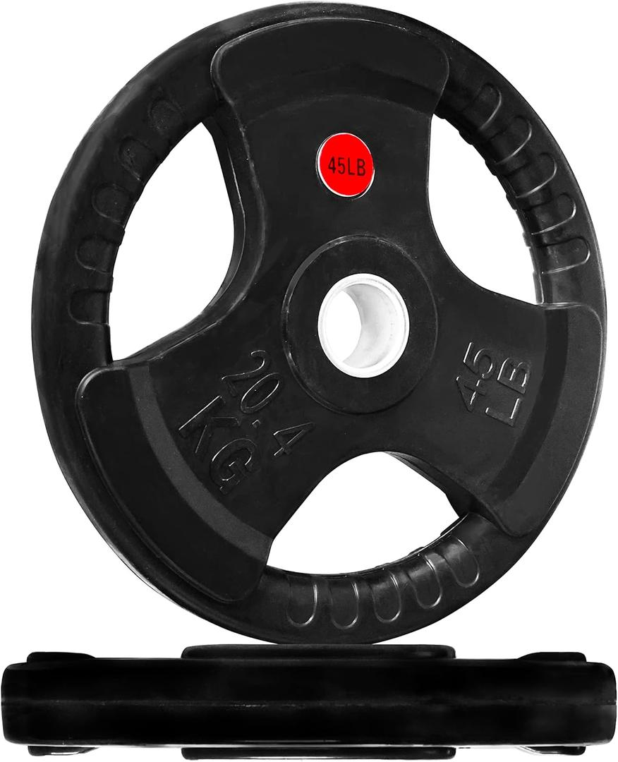 Olympic Cast Iron Plate for Strength Training and Weightlifting, 45 Lb