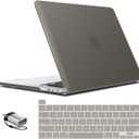 IBENZER Compatible with MacBook Pro 16 Inch Case A2141 Release 2020 2019, Hard Shell Case with Keyboard Cover & Type C Adapter for Old Version Mac Pro 16, Gray,T 16GY+1TC