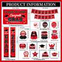 Graduation Decorations Red and Black Party Decor Set include Congrats Grad Banner Graduation Backdrop Class of 2026 Balloons Party Supplies