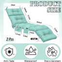 Kigley 2 Pcs Outdoor Chaise Lounge Cushions with 3 Side Pocket 74.5 x 22 x 4.7 Inch Patio Chaise Lounge Cushion, Water-Repellent and Fade-Resistant Tufted Summer Replacement (Light Green)