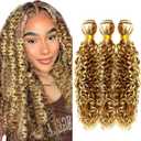 P30613 Blonde Bundles Human Hair Water Wave Bundles Human Hair 18 20 22 Inch NerriHou Unprocessed Brazilian Virgin Hair Brown Water Wave Bundle Human Hair Extensions 3 Bundle 50 Gram Per Bundle