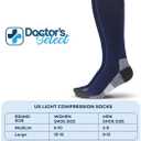 Doctor's Select Bamboo Viscose Light Compression Socks for Women & Men - 3 Pairs, 8-15 mmHg Compression Socks, Knee High L