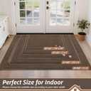 BEQHAUSE Dog Door Mat for Mud Paws Dirt Trapper Doormat Non-Slip Entryway Rugs Absorbent Welcome Mat Washable Indoor Floor Mat Low-Profile for Front Door, 36" x 60", Brown