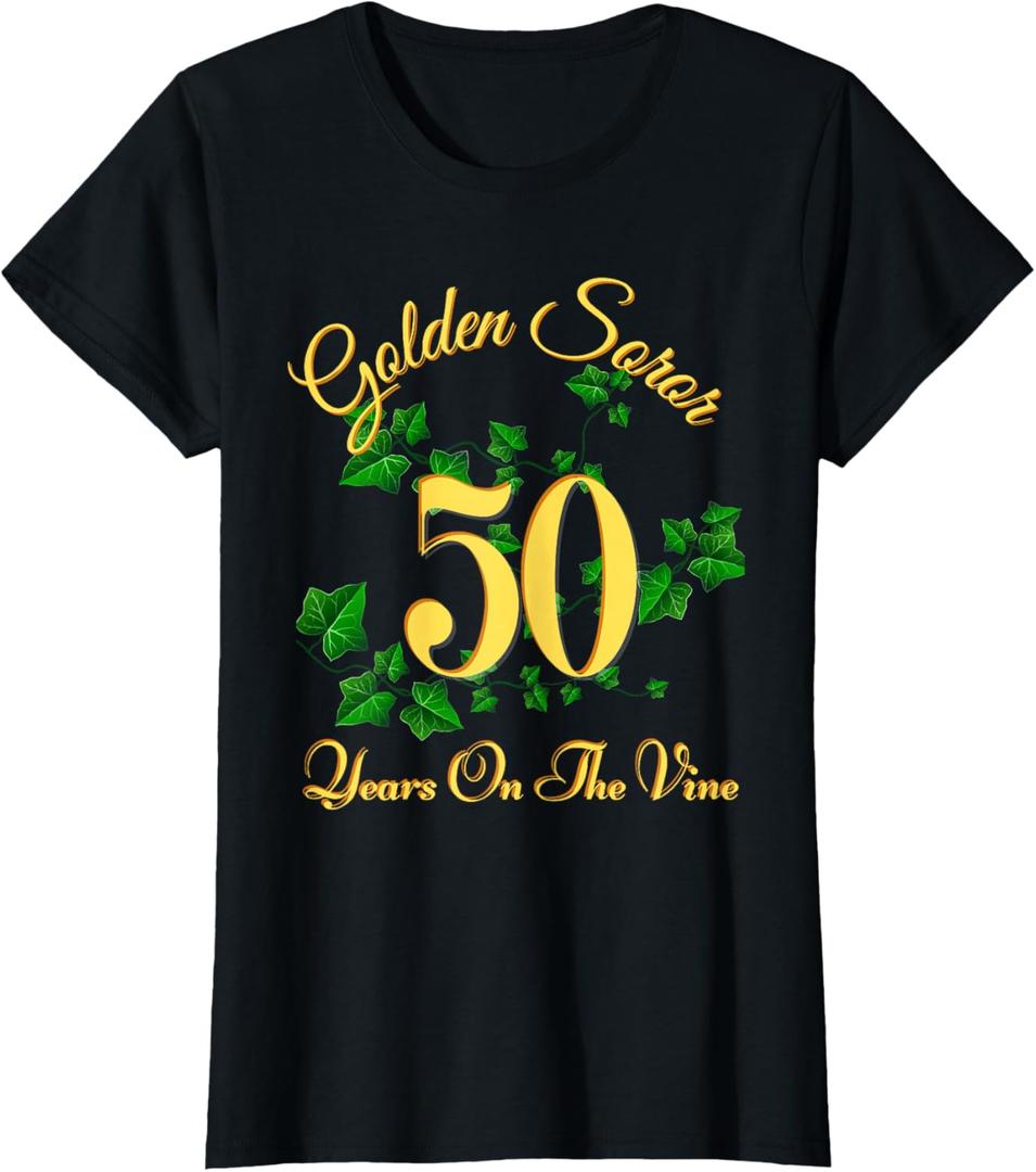 Golden Soror - 50 Years On The Vine - First Black Sorority T-Shirt 3XL