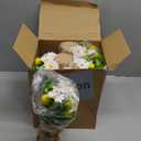 Zeyune 6 Pack Small Lemon Tables Centerpieces Decoration, Summer Fake Artificial Potted Plastic Flower Plants Rustic Faux Plant in Burlap Vase for Summer Party Decor Home Office Kitchen Indoor Outdoor