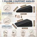 sokoro Bed Wedge Pillow for Sleeping, Triangle Pillow, Acid Reflux, Gerd, After Surgery, Back Support, Body Positioners for Pregnancy, Adults, Seniors to Elevate Head, Knee, Legs (Black, 24x14x7 in)
