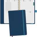 BEZEND Pocket Planner 2026 Weekly and Monthly (4.25" x 6.75") Equal Ruled Space Even Weekends (Jan-Dec 26) Work Home School Women, Card Slots & Refillable PU Leather Softcover - Prussian Blue 2 Pack