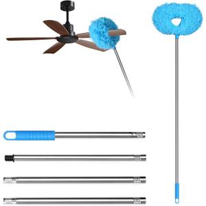 Storystore Ceiling Fan Cleaner Duster - Adjustable Duster with Extension Pole,Dusters for Cleaning Fan Blade, Walls and Cobweb (Blue)