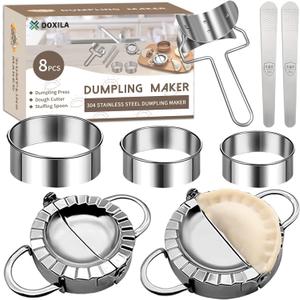 Dumpling Press Molds Set and Cutter - Make Dumpling Skin, Stuffing, Empanadas, Ravioli - Kitchen Accessories