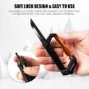 Carabiner Multitool with Pocket Knives, EDC Carabiners, Serrated Knife, Rope Cutter, Screwdriver, Can Bottle Opener, Ruler, Folding Knife for Camping Hiking, Gifts for Men (Orange)