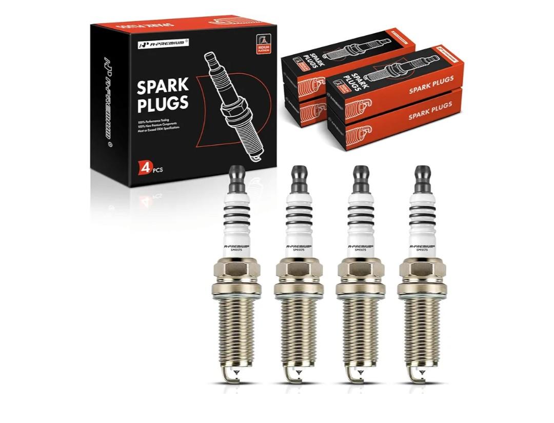 -Premium Iridium Platinum Spark Plugs Compatible with Honda CR-V, Civic, Accord, Crosstour & Hyundai Elantra, Elantra Coupe/GT, Sonata, Santa Fe, Santa Fe Sport, Tucson, Venue & Kia Soul, Pack of 4