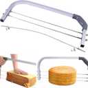 Professional Cake Cutter Slicer Leveler, Commercial 4 Layers Adjustable Stainless Steel Cakes Slice, Large Bread Cutter Toast Cutting Saw, Straight Spatula Baking Level Stratification Birthday Tools