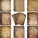 120 Pcs Vintage Stationery Paper 8.5 x 11 Inch Vintage Antique Letterhead Papers Double Sided Parchment Antique Colored Printed Paper for Letter Writing, Certificates, Diplomas, Resumes, 100 GSM