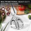 Kitchen Scissors for Food Heavy Duty Poultry Shears Built-In Nutcracker, Japanese High-Carbon Steel Culinary Shears with Ergonomic Handle, All Purpose Kitchen Tool for Chicken, Meat & Seafood (Silver)