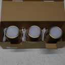 UME 3 Pack Cordless Table Lamp, Battery Operated Lamp - Portable Waterproof Rechargeable Table Lamp w/ 3 Color Temps & Stepless Dimming for Dinner, Desk, Cafe, Outdoor (Brushed Gold)