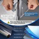 Coavas One Way Privacy Window Film Reflective Window Tint for Home,Static Cling Mirror Heat Blocking Covering See Out Not in,Anti-Uv House Daytime Privacy, Blue-Silver,17.5x78.7 in