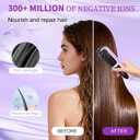 Go Brush Pro for Short Hair 2026, Portable Straightener Brushs for Travel, with LCD Temperature Display, Fast Heating Cordless Mini Hair Brushs (Purple)