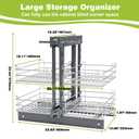 Kinchoix Blind Corner Pull Out Organizer for 36" Cabinet Left Open & Right Open Compatible 2 Tier 4 Shelves Adjustable Height