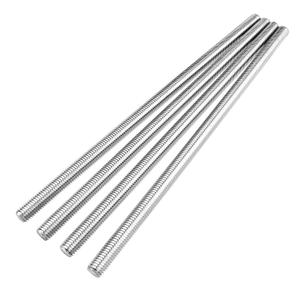 4pcs 3/8"-16 Fully Threaded Rod, 304 Stainless Steel Long Threaded Screw, 12" Length, Right Hand Threads (3/8"-16)