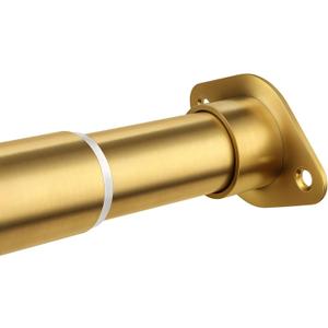 Closet Rod, Adjustable Rod for Hanging Clothes, 42 to 52 Inches Clothes Rod for Closet, Gold
