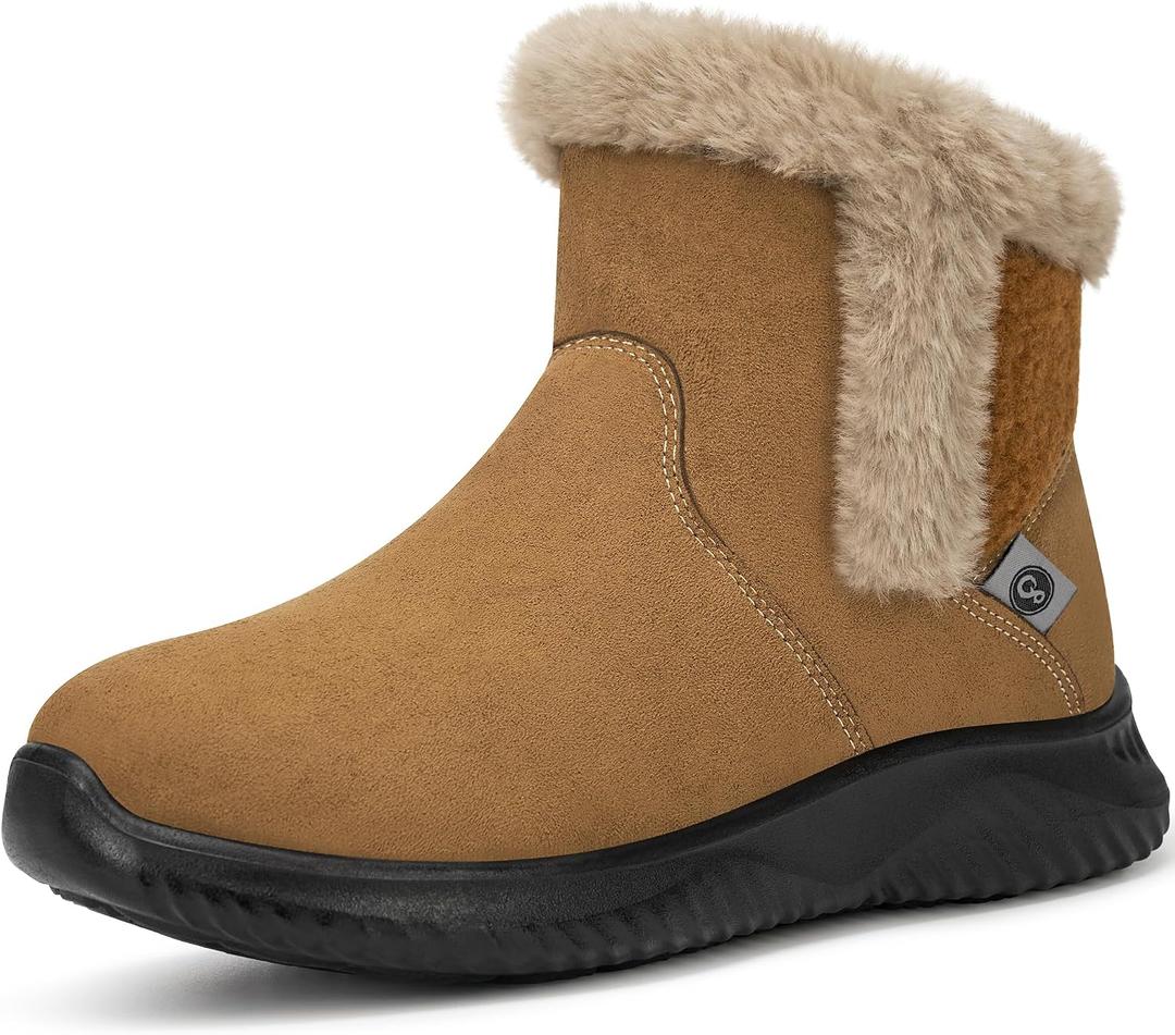 Winter Snow Boots for Women: Warm Fur Lined Ladies Ankle Booties Comfortable for Outdoor Walking