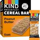 KIND Breakfast Cereal Bars, Peanut Butter, Healthy Snacks, Gluten Free, 100% Whole Grains, 3g Protein, 6 Count Pack of 6 BBD: 11/26/25