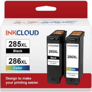 Higher Capacity PG-285XL CL-286XL Ink Cartridges Replacement for Canon PG-285 XL CL-286 XL 285 286 Combo Pack Compatible PIXMA TS7720 TR7820 TS7722 TR 7820 TS 7720Printers (BK 400pages CL, 400pages)